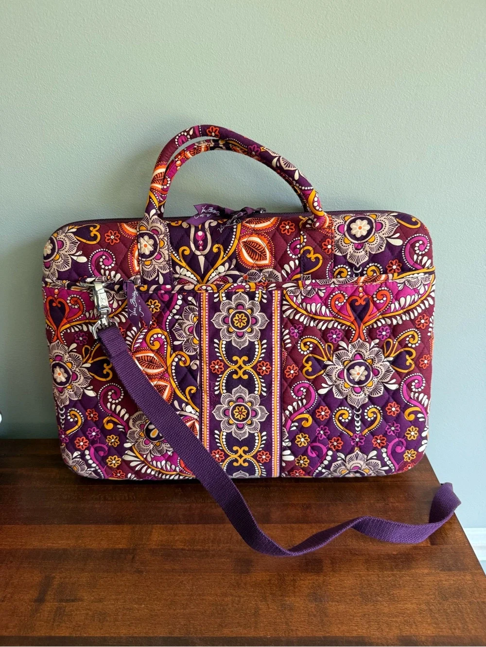 VERA BRADLEY Laptop Quilted Padded Sleeve-Suzani